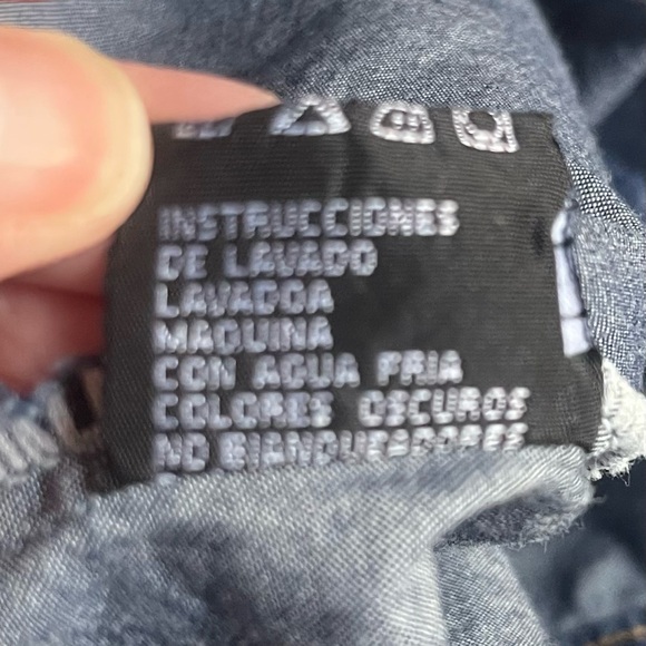 Vintage EVIDENCE Dark Denim Blue Bling Shirt Size XL - Picture 8 of 12